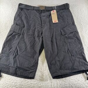 LEVI'S Messenger Cargo Ripstop Black Shorts Mens 40 Belt $50 Retail NEW NWT